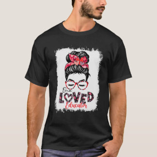 Camiseta Um Educador Amado, Messy Bun Hearts Valen