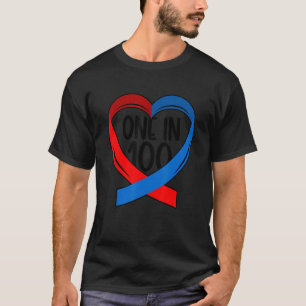 Camiseta Um em 100 Guerreiro de DAC Doença Cardíaca Congêni