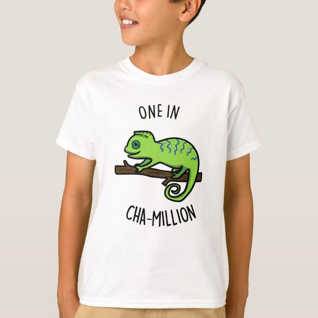 Camiseta Um Em Cha-Milhão De Chameleon Engraçado (Frente)