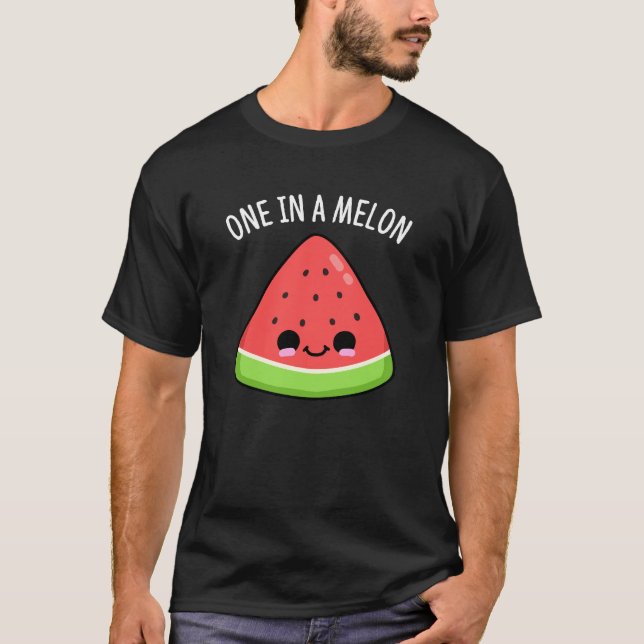 Camiseta Um Em Um Melão Funny Watermelon Pun Dark BG (Frente)