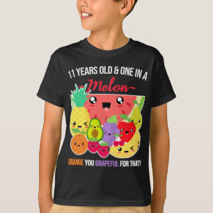 Camiseta Um em uma Fruta Melon Engraçado Dizendo 11 no Aniv
