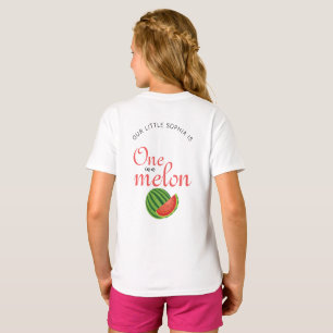 Camiseta Um Em Uma Melancia Do Partido Do Melão primeiro an