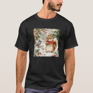 Camiseta Um Esquilo Em Uma Estreia De Natais vintages De Fl