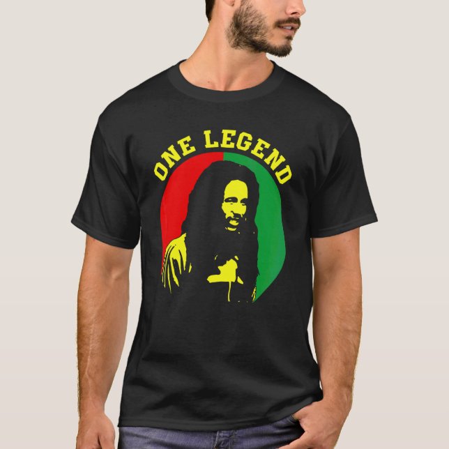 Camiseta Um Estilo De Reggae De Legenda Para Música Reggae (Frente)