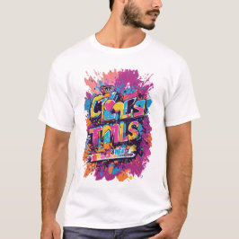 Camiseta um evento de cores. em uma t-shirt branca