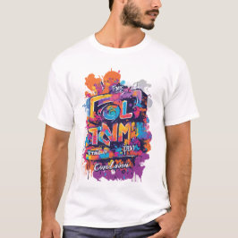 Camiseta um evento de cores. em uma t-shirt branca