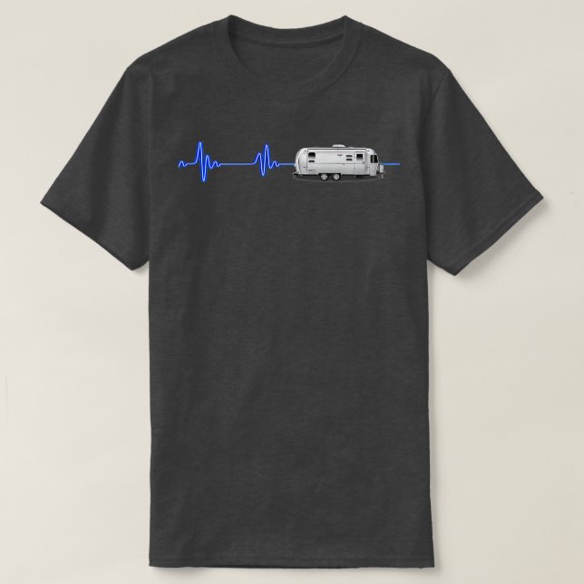 Camiseta Um Excelente Airstream com batimento de neon azul! (Frente do Design)