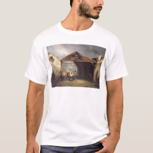 Camiseta Um Farrier que calça um cavalo