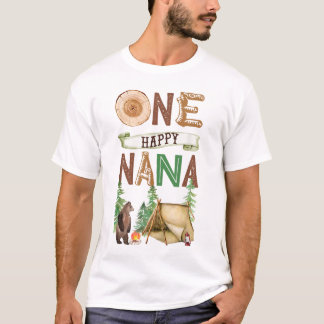 Camiseta Um Feliz Camper Nana Primeiro Aniversário Campanha
