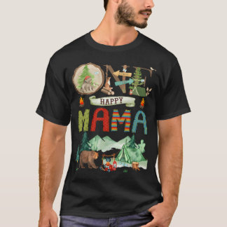 Camiseta Um Feliz Menino de 1 Ano de Mamãe Acampando