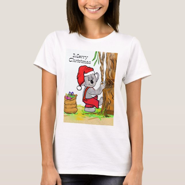 Camiseta Um Feliz Natal para Koala (Frente)