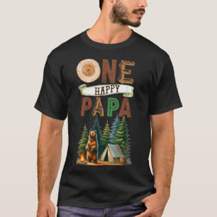 Camiseta Um Feliz Papai Acampante Urso de Aniversário de Um