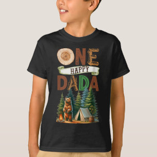 Camiseta Um Feliz Ursinho de Acampamento de Aniversário do