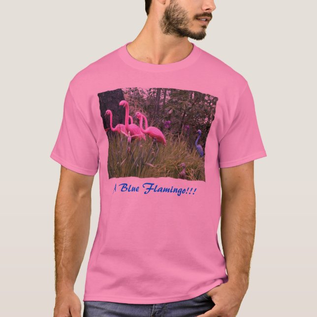 Camiseta Um flamingo azul!!! (Frente)