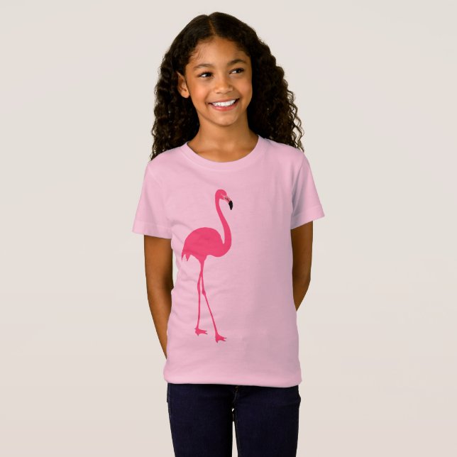 Camiseta Um flamingo cor-de-rosa bonito isolado (Frente Completa)