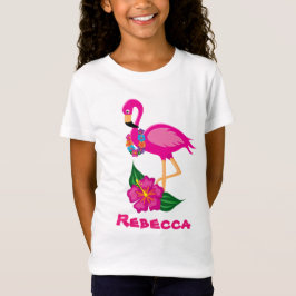 Camiseta Um flamingo cor-de-rosa, com nomes para raparigas