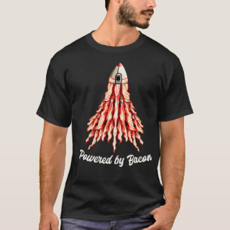 Camiseta Um foguete feito inteiramente com tiras de bacon e