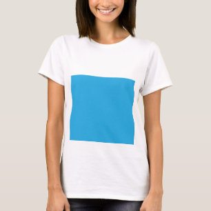 Camiseta um fundo azul com um gato preto e branco
