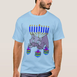 Camiseta Um gatinho de Hanukkah