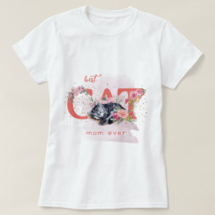 Camiseta Um Gatinho Sonolento Está Cercado Por Flores