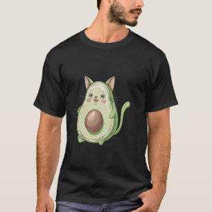 Camiseta Um Gato Abacate Comida Vegetariana Saudável