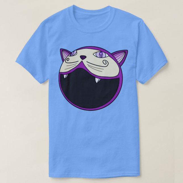 Camiseta Um gato com boca enorme 1 (Frente do Design)