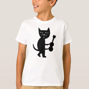 Camiseta Um gato com uma guitarra