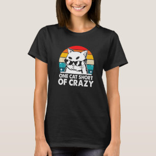 Camiseta Um Gato Curto de Humor de Gato Louco Gatinho Nerd
