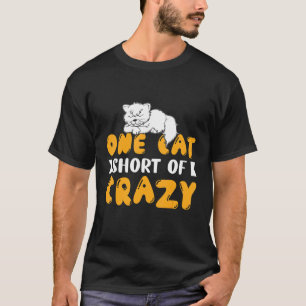 Camiseta Um Gato Curto de Loucamente Fofo Gráfico de Gato