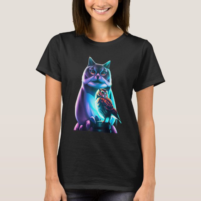 CAMISETA UM GATO E UM OWL 3 (Frente)