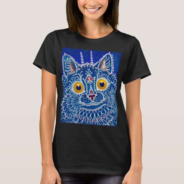 Camiseta Um Gato em Estilo Gótico por Louis Wain (Frente)