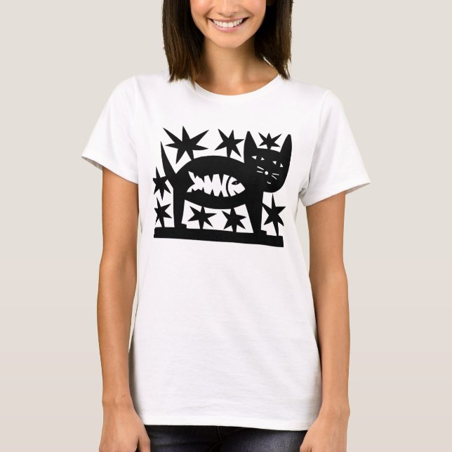 Camiseta Um gato feliz (Frente)
