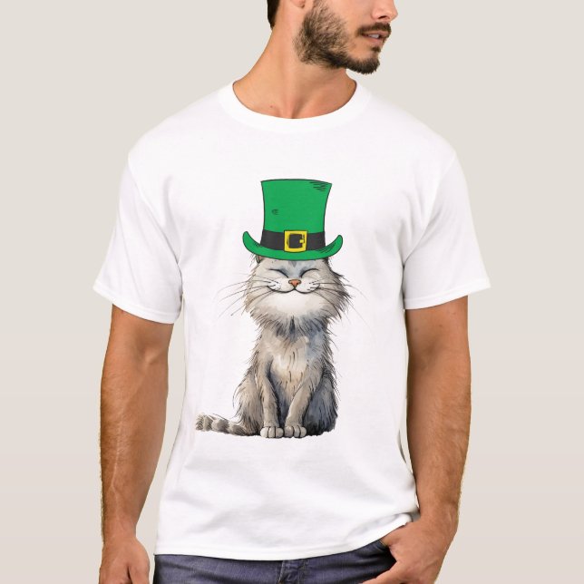 Camiseta Um gato irlandês feliz (Frente)