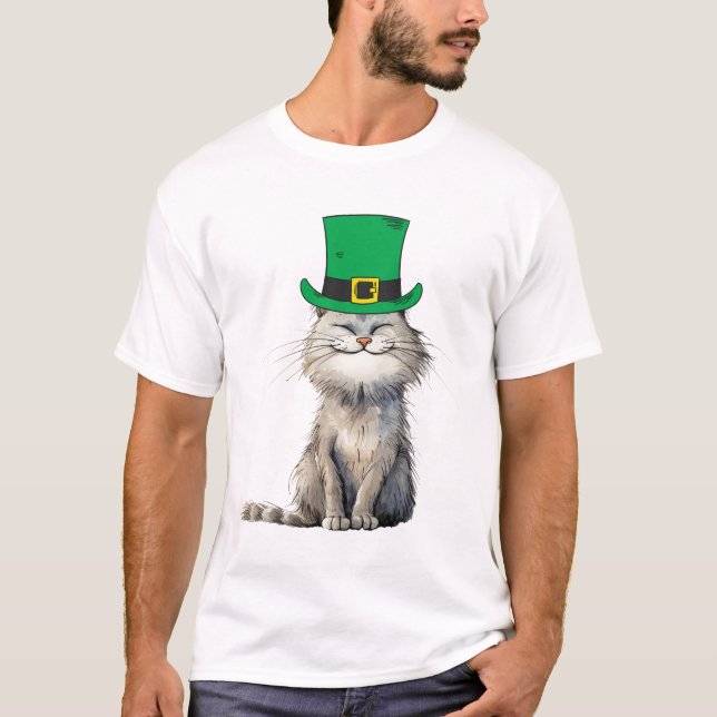 Camiseta Um gato irlandês feliz (Frente)