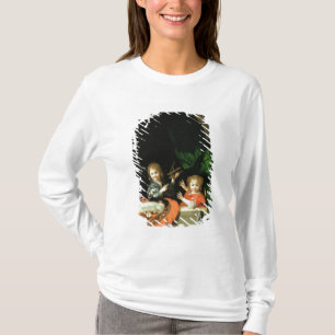 Camiseta Um gato que olha dois meninos