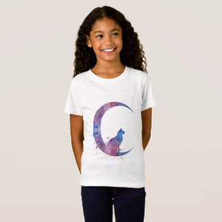 Camiseta Um gato que senta-se na lua