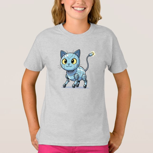 Camiseta Um gato robot do século 21rua! (Frente)