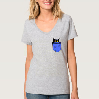 Camiseta um gato se esconde no bolso