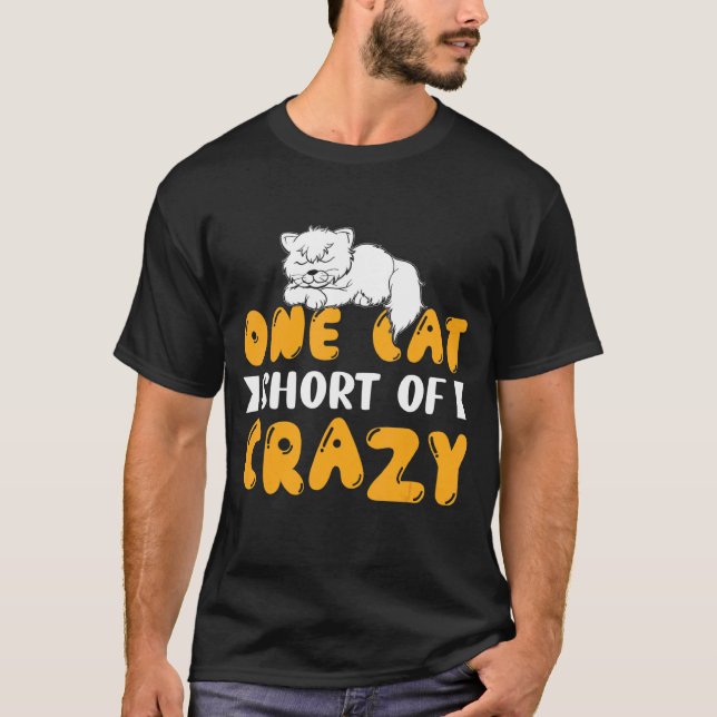 Camiseta Um Gato Sem Gráfico Louco (Frente)