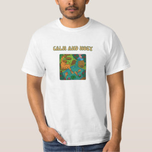 Camiseta Um Gato Sereno Joga na Borda de uma Piscina Calma