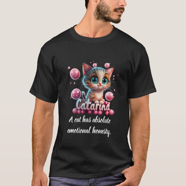 Camiseta Um gato tem honestidade emocional absoluta (Frente)