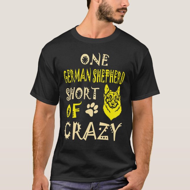 Camiseta Um German shepherd De Animais Loucos (Frente)