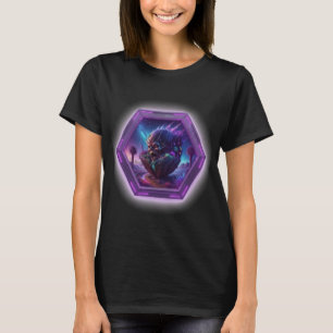 Camiseta Um Ghoul Zangado Está Em Uma Moldura Neon Violeta
