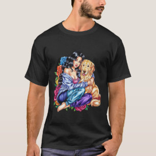Camiseta Um Golden Retriever com mulheres