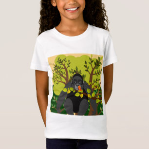Camiseta Um gorila mesmerizado por uma borboleta