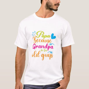 Camiseta Um gráfico colorido 'Eu te amo Pai' com um bigode