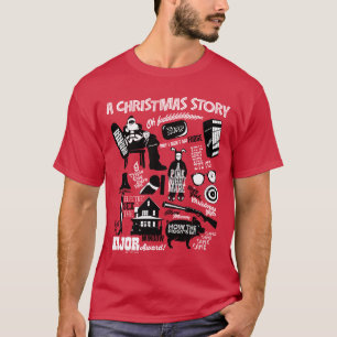 Camiseta Um Gráfico de Ícones da História de Natal