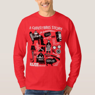 Camiseta Um Gráfico de Ícones da História de Natal