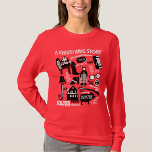 Camiseta Um Gráfico de Ícones da História de Natal