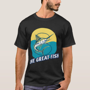Camiseta Um Grande Peixe! Design de pesca de marlim
